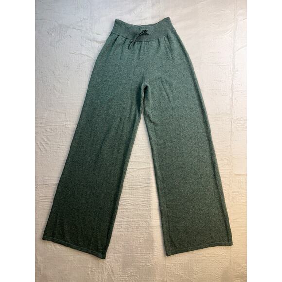 Lisa Yang Sofi Trousers Pants 100% Cashmere Jade Green Sz 0 XS NWT $565 Wide Leg - Picture 15 of 16